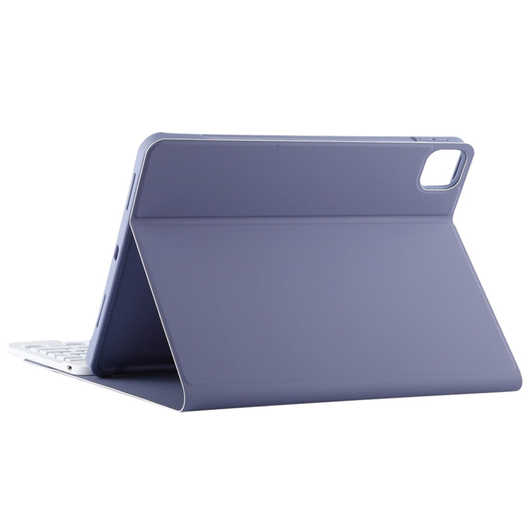 TG11BCS Detachable Bluetooth White Keyboard Microfiber Leather Tablet Case for iPad Pro 11 inch (2020), with Backlight & Touchpad & Pen Slot & Holder (Purple) - For iPad Pro by buy2fix | Online Shopping UK | buy2fix