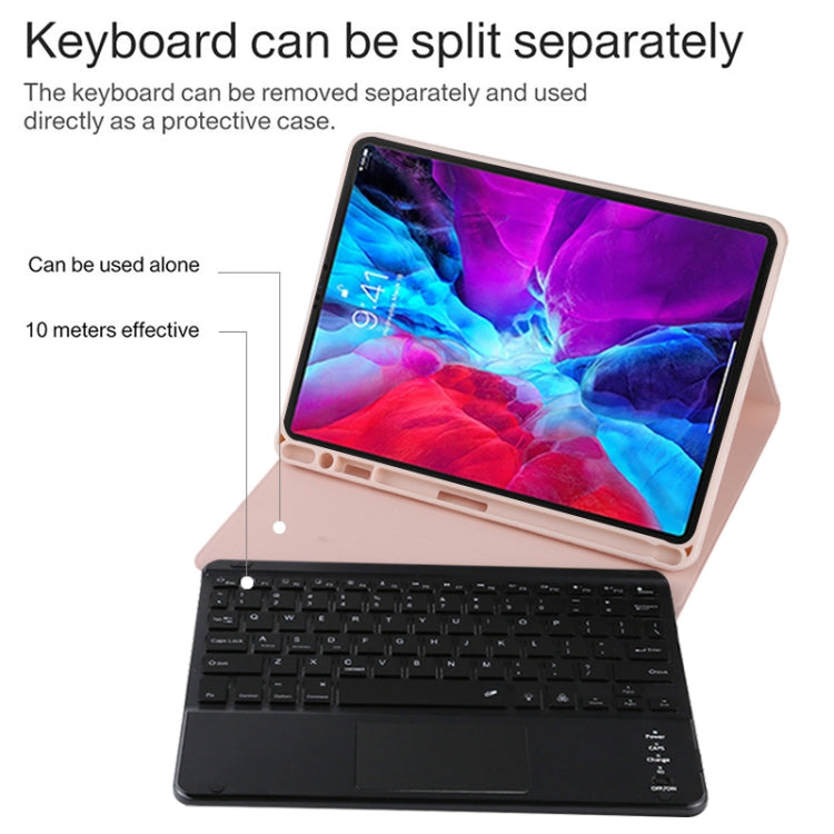 TG11BCS Detachable Bluetooth Black Keyboard Microfiber Leather Tablet Case for iPad Pro 11 inch (2020), with Backlight & Touchpad & Pen Slot & Holder (Pink) - For iPad Pro by buy2fix | Online Shopping UK | buy2fix