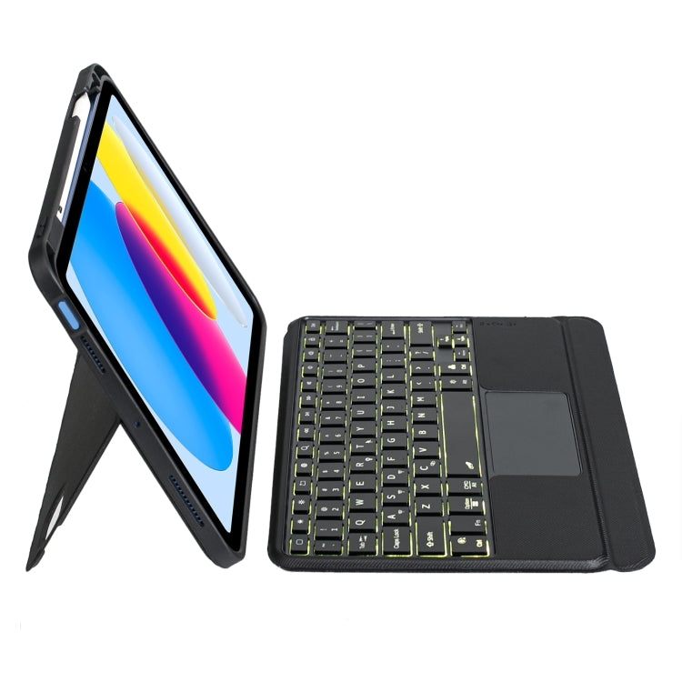 T10-AS For iPad 10th Gen 10.9 2022 Touch Backlight Split Type Bluetooth Keyboard Leather Case - Universal by buy2fix | Online Shopping UK | buy2fix