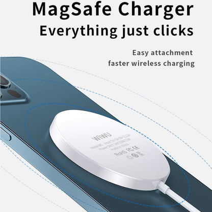 WIWU WI-W009 15W QI Standard Magsafe Magnetic Fast Charging Wireless Charger for iPhone 15 / 14 / 13 12 Series(White) - Wireless Charger by WIWU | Online Shopping UK | buy2fix