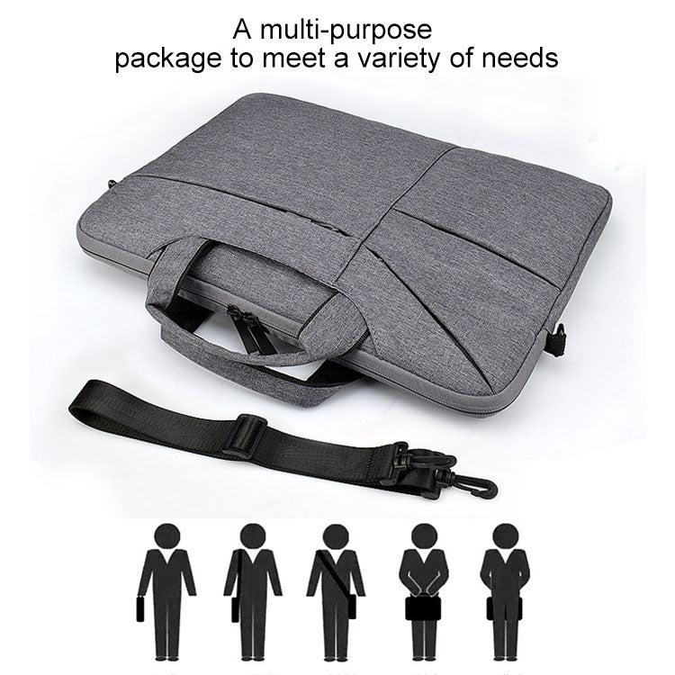 ST02S Waterproof Tear Resistance Hidden Portable Strap One-shoulder Handbag for 15.6 inch Laptops, with Suitcase Belt(Dark Gray) - 15.6 - 17 inch by buy2fix | Online Shopping UK | buy2fix