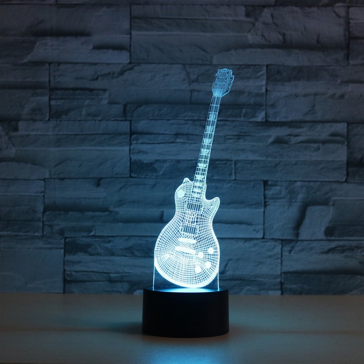 Guitar Shape 3D Colorful LED Vision Light Table Lamp, Crack Remote Control Version - Novelty Lighting by buy2fix | Online Shopping UK | buy2fix