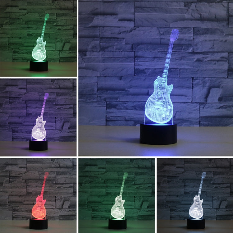 Guitar Shape 3D Colorful LED Vision Light Table Lamp, Crack Remote Control Version - Novelty Lighting by buy2fix | Online Shopping UK | buy2fix