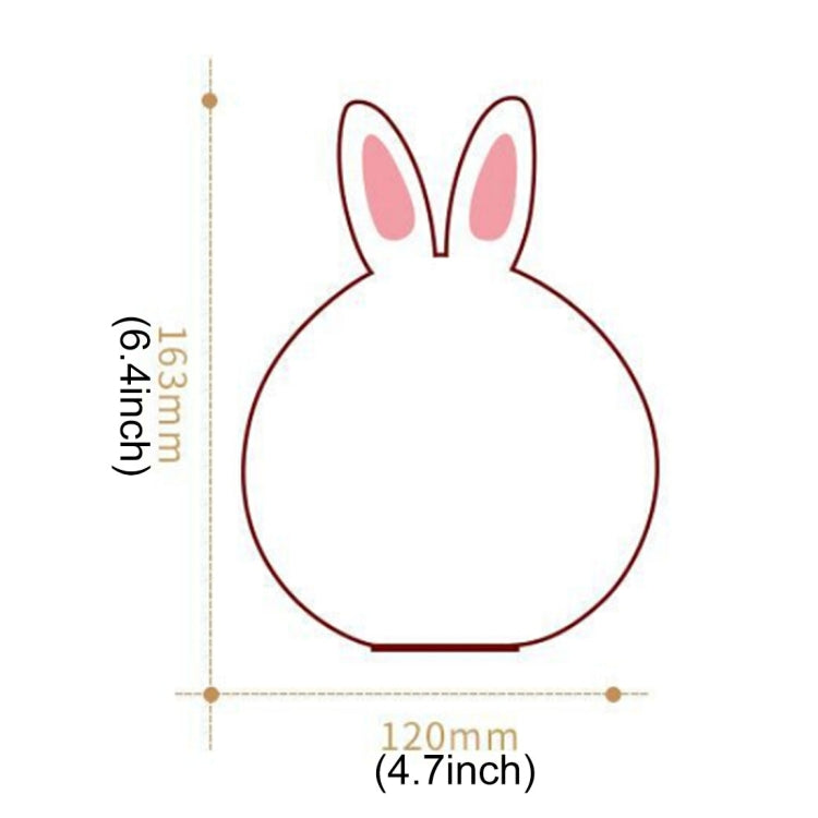 Rabbit Shape Patted Silicone LED Night Light, Creative 7-color Discoloration USB Charging (Pink) - Night Lights by buy2fix | Online Shopping UK | buy2fix