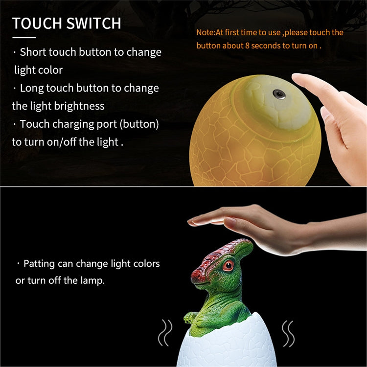 Parasaurolophus Shape Creative Touch 3D Decorative Night Light, 16-color Patting Remote Control Version - Night Lights by buy2fix | Online Shopping UK | buy2fix