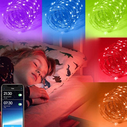 Christmas Decoration RGB Copper Wire String Light Bluetooth Mobile APP Control, Length: 20m 200 LEDs - Bare Board Light by buy2fix | Online Shopping UK | buy2fix