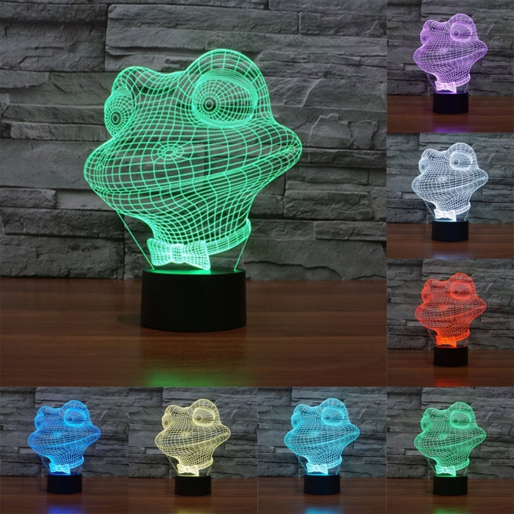 Frog Style 3D Touch Switch Control LED Light , 7 Color Discoloration Creative Visual Stereo Lamp Desk Lamp Night Light - Novelty Lighting by buy2fix | Online Shopping UK | buy2fix