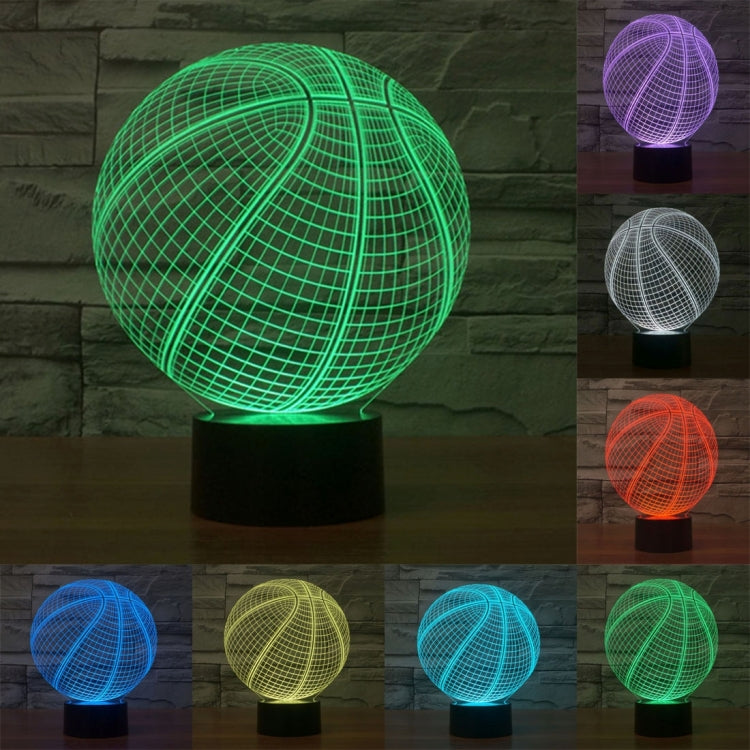 Basketball Style 3D Touch Switch Control LED Light , 7 Color Discoloration Creative Visual Stereo Lamp Desk Lamp Night Light - Novelty Lighting by buy2fix | Online Shopping UK | buy2fix