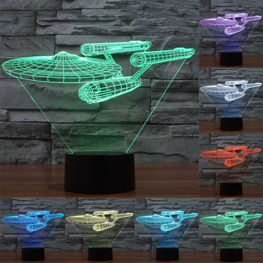 Star Trek Battleship Style 3D Touch Switch Control LED Light , 7 Color Discoloration Creative Visual Stereo Lamp Desk Lamp Night Light - Novelty Lighting by buy2fix | Online Shopping UK | buy2fix