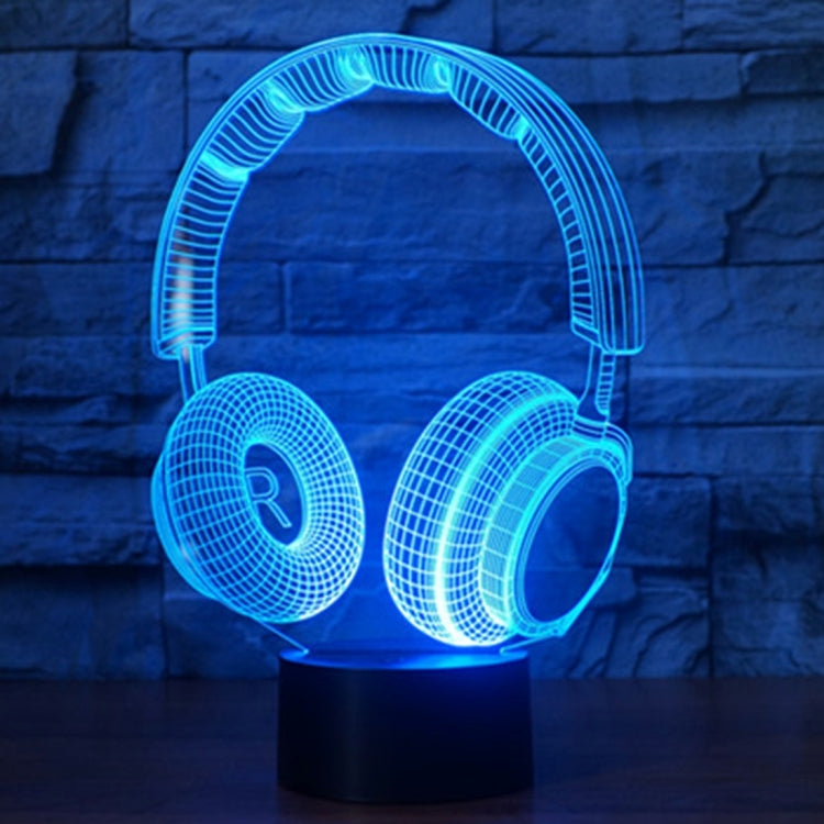 Headset Shape 3D Touch Switch Control LED Light , 7 Colour Discoloration Creative Visual Stereo Lamp Desk Lamp Night Light - Novelty Lighting by buy2fix | Online Shopping UK | buy2fix