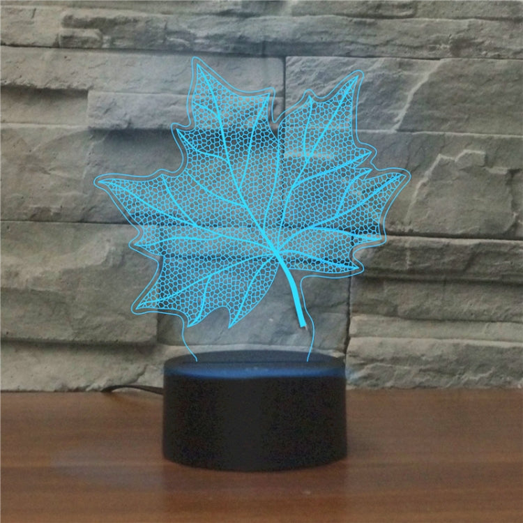 Maple Leaf Shape 3D Colorful LED Vision Light Table Lamp, 16 Colors Remote Control Version - Novelty Lighting by buy2fix | Online Shopping UK | buy2fix