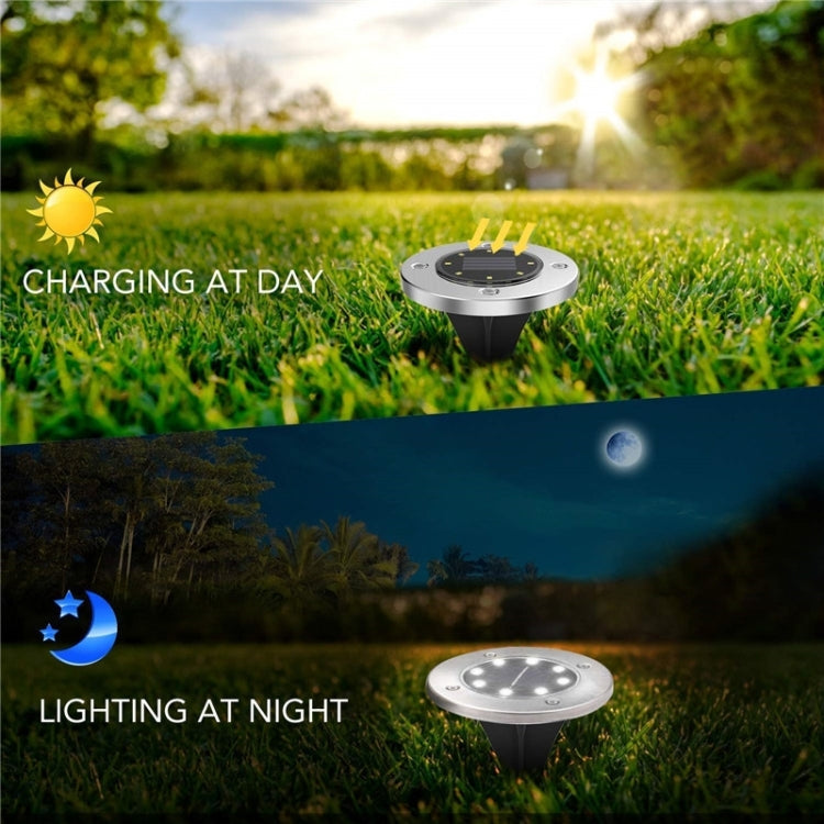 2 PCS 8 LEDs IP44 Waterproof Solar Powered Buried Light, SMD 5050 Under Ground Lamp Outdoor Path Way Garden Decking LED Light - Buried Lights by buy2fix | Online Shopping UK | buy2fix