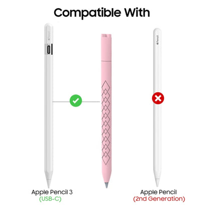 For Apple Pencil (USB-C) Diamond Pattern Silicone Stylus Pen Protective Case (Grey) - Pencil Accessories by buy2fix | Online Shopping UK | buy2fix