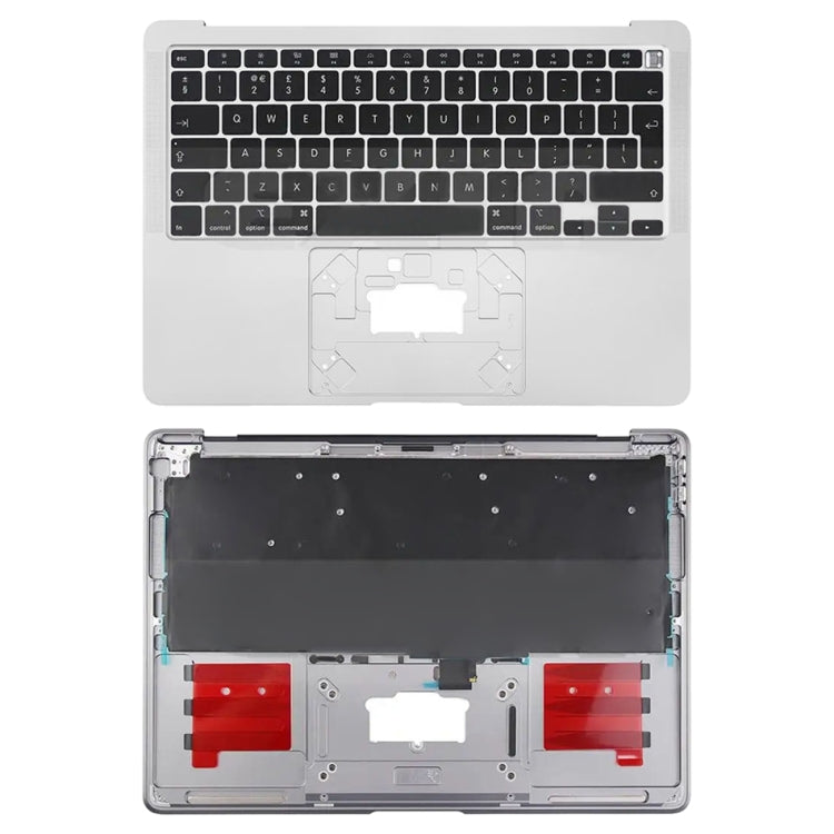 For Macbook Air 13 2020 M1 A2337 C-side Cover + UK Edition Key Board (Silver) - Bottom Cover by buy2fix | Online Shopping UK | buy2fix