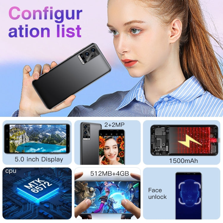 A16E / D103, 512MB+4GB, 5.0 inch Screen, Face Identification, Android 4.4 MTK6572 Dual Core, Network: 3G (Blue) -  by buy2fix | Online Shopping UK | buy2fix