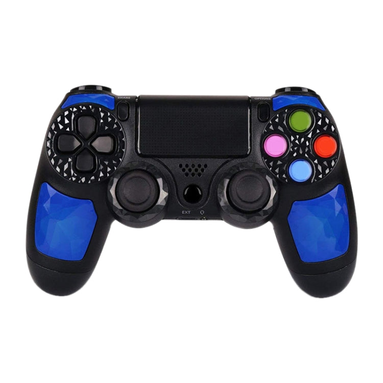 Wireless Bluetooth Diamond Texture Shock Touch Plate Game Handle Controller with Smart Indicator for Sony PS4(Blue) - Gamepads by buy2fix | Online Shopping UK | buy2fix