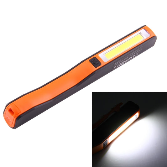 100LM High Brightness Pen Shape Work Light / Flashlight, White Light, COB LED 2-Modes with 90 Degree Rotatable Magnetic Pen Clip(Orange) - LED Flashlight by buy2fix | Online Shopping UK | buy2fix