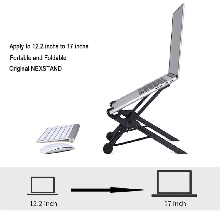 Nexstand K2 Laptop Height Extender Holder Stand Folding Portable Computer Heat Dissipation Bracket, Size: 35.4x4x4cm(Black) - MacBook Holder by buy2fix | Online Shopping UK | buy2fix