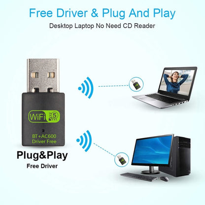 600M Bluetooth WiFi 2 in- 1 USB Network Adapter WiFi Signal Receiver - USB Network Adapter by buy2fix | Online Shopping UK | buy2fix