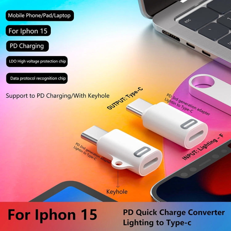 8 Pin Female to USB-C / Type-C Male Adapter Gen3, Supports PD Fast Charging for iPhone 15 Series - Converter & Adapter by buy2fix | Online Shopping UK | buy2fix