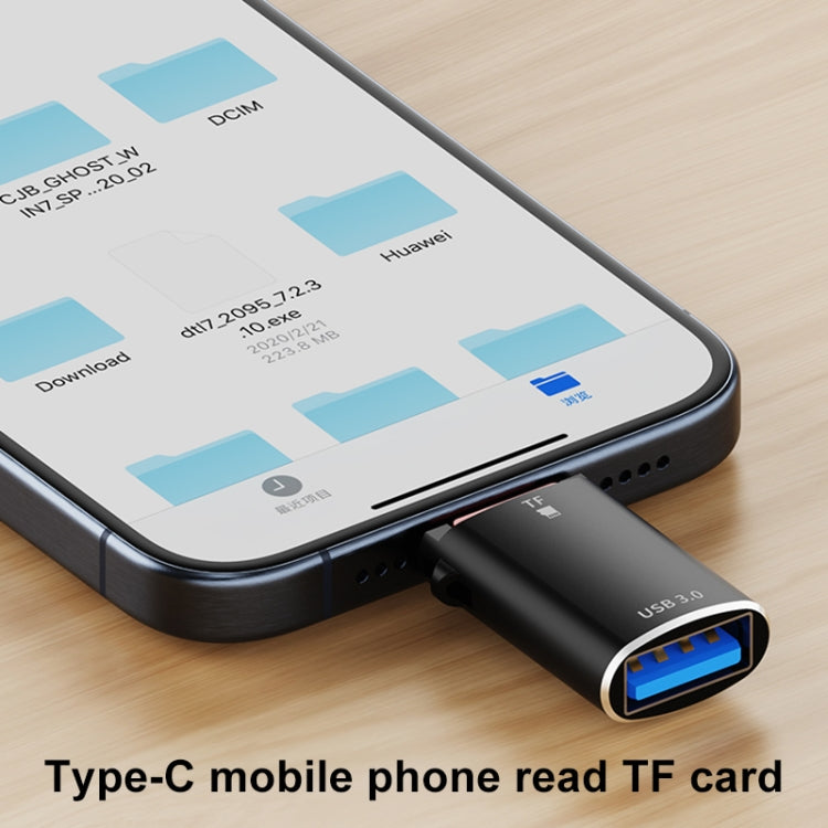 USB-C / Type-C to TF Card Multifunctional Card Reader Universal Adapter (Black) -  by buy2fix | Online Shopping UK | buy2fix