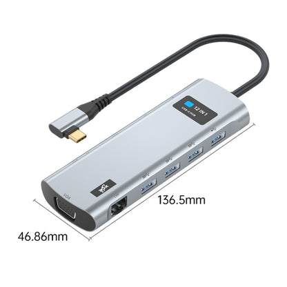 V261A 12 in 1 Elbow USB-C/Type-C to USB Digital Display Docking Station HUB Adapter - USB HUB by buy2fix | Online Shopping UK | buy2fix