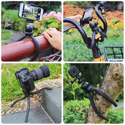 PULUZ Mini Octopus Flexible Tripod Holder with Ball Head & Phone Clamp + Tripod Mount Adapter & Long Screw for SLR Cameras, GoPro, Cellphone, Size: 25cmx4.5cm - Portable Mini Tripod by PULUZ | Online Shopping UK | buy2fix