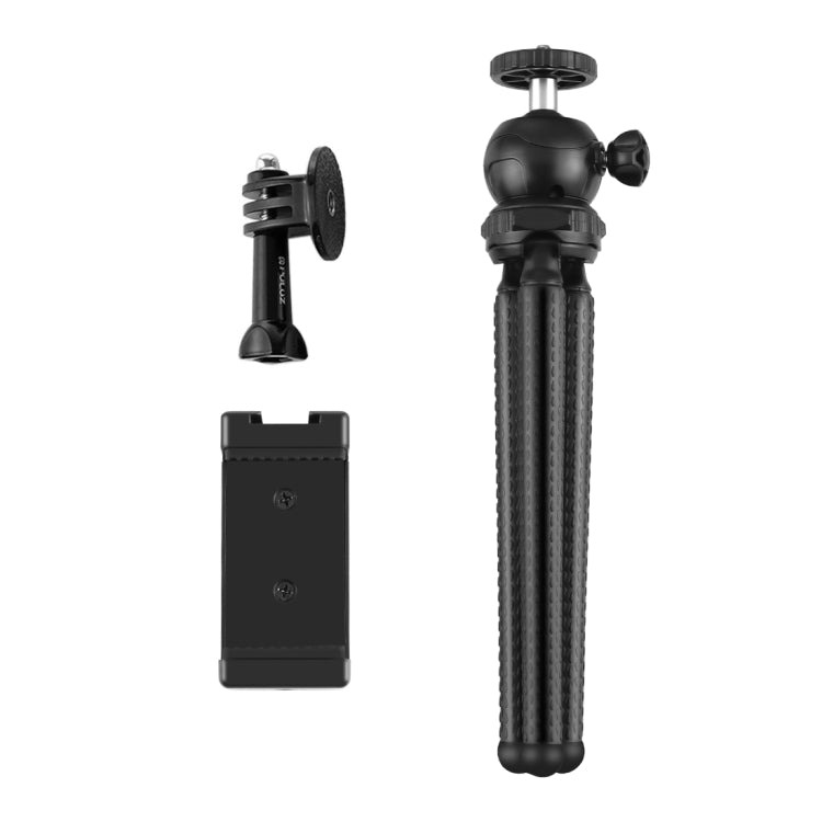 PULUZ Mini Octopus Flexible Tripod Holder with Ball Head & Phone Clamp + Tripod Mount Adapter & Long Screw for SLR Cameras, GoPro, Cellphone, Size: 25cmx4.5cm - Portable Mini Tripod by PULUZ | Online Shopping UK | buy2fix