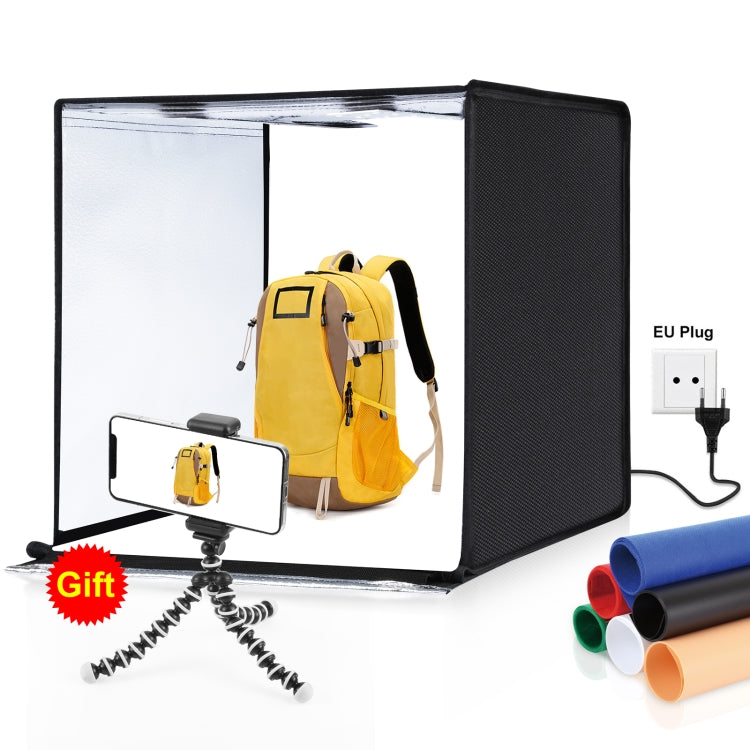 PULUZ Photo Studio Light Box Portable 60 x 60 x 60 cm Light Tent LED 5500K White Light Dimmable Mini 36W Photography Studio Tent Kit with 6 Removable Backdrops (Black Orange White Green Blue Red)(EU Plug) -  by PULUZ | Online Shopping UK | buy2fix