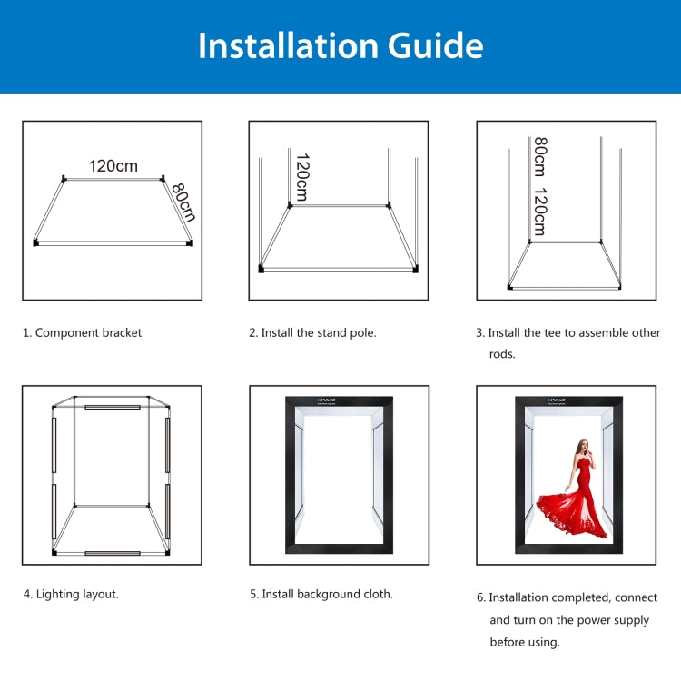 PULUZ 2m 240W 5500K Photo Light Studio Box Kit for Clothes / Adult Model Portrait(AU Plug) -  by PULUZ | Online Shopping UK | buy2fix