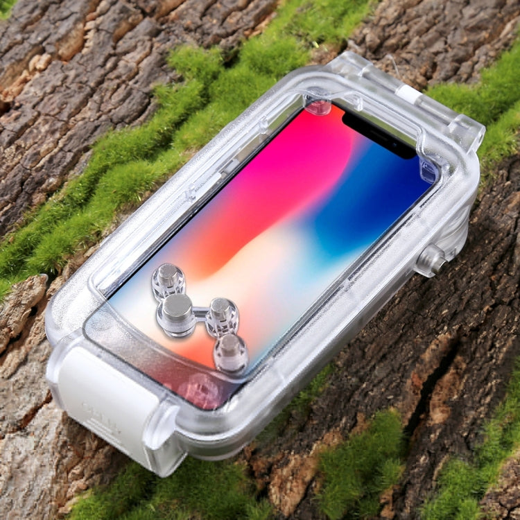 For iPhone X / XS PULUZ 40m/130ft Waterproof Diving Case, Photo Video Taking Underwater Housing Cover(Transparent) - More iPhone Cases by PULUZ | Online Shopping UK | buy2fix