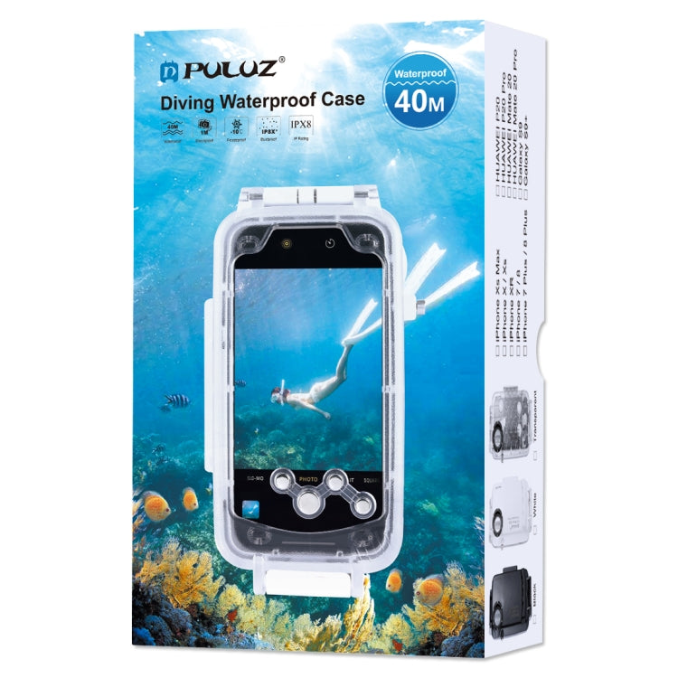 PULUZ PULUZ 40m/130ft Waterproof Diving Case for Huawei P20, Photo Video Taking Underwater Housing Cover(Black) - Huawei Cases by PULUZ | Online Shopping UK | buy2fix