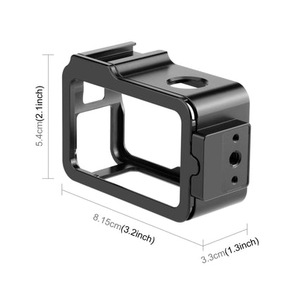 For DJI Osmo Action 4 / 3 PULUZ Metal Cage Expansion Adapter Frame with Cold Shoe (Black) - Protection Frame by PULUZ | Online Shopping UK | buy2fix