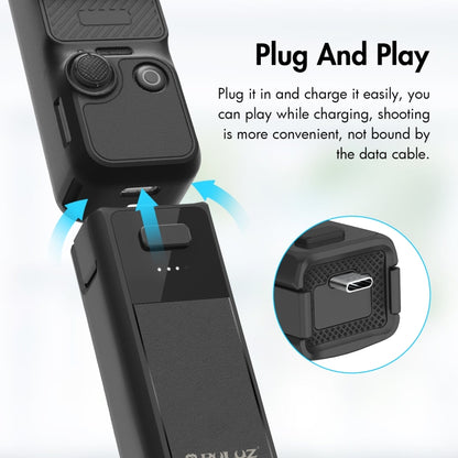 For DJI Osmo Pocket 3 PULUZ High-Capacity 2800mAh Battery Grip (Black) - Other Accessories by PULUZ | Online Shopping UK | buy2fix