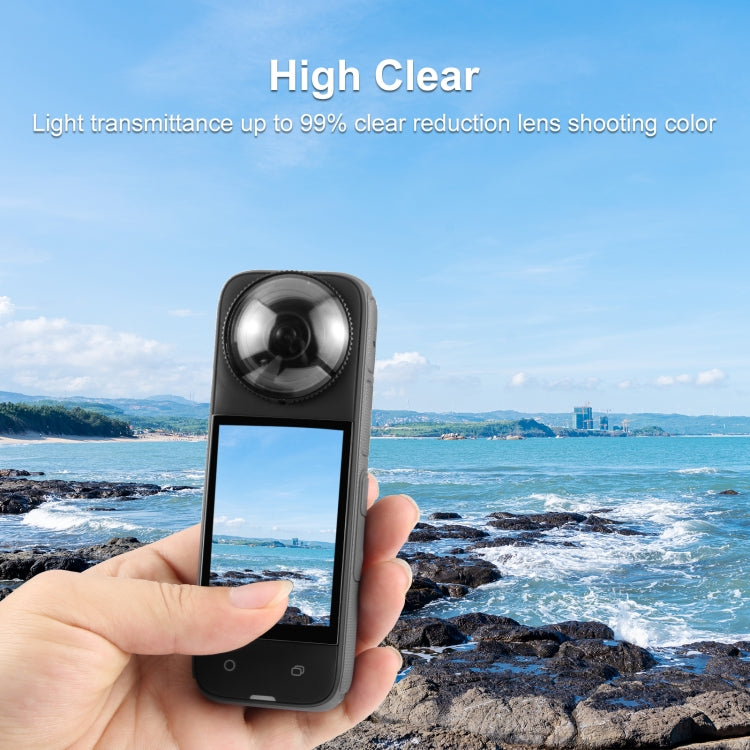 For Insta360 X4 PULUZ Rotation Optical Glass Lens Guard  Protective Cover (Transparent) - Len Accessories by PULUZ | Online Shopping UK | buy2fix