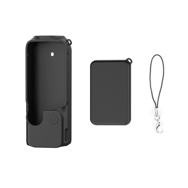 For DJI OSMO Pocket 3 PULUZ  2 in 1 Silicone Cover Case Set with Strap (Black) - Case & Bags by PULUZ | Online Shopping UK | buy2fix