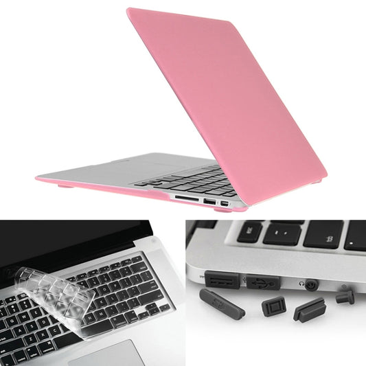 ENKAY for Macbook Air 11.6 inch (US Version) / A1370 / A1465 Hat-Prince 3 in 1 Frosted Hard Shell Plastic Protective Case with Keyboard Guard & Port Dust Plug(Pink) - MacBook Air Cases by ENKAY | Online Shopping UK | buy2fix