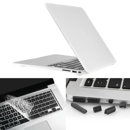 ENKAY for Macbook Air 11.6 inch (US Version) / A1370 / A1465 Hat-Prince 3 in 1 Frosted Hard Shell Plastic Protective Case with Keyboard Guard & Port Dust Plug(White) - MacBook Air Cases by ENKAY | Online Shopping UK | buy2fix