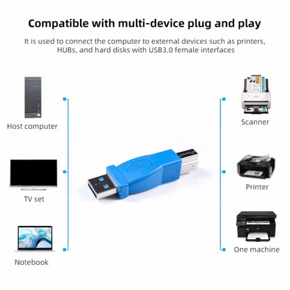 Super Speed USB 3.0 AM to BM Adapter (Blue) - USB 3.0 by buy2fix | Online Shopping UK | buy2fix