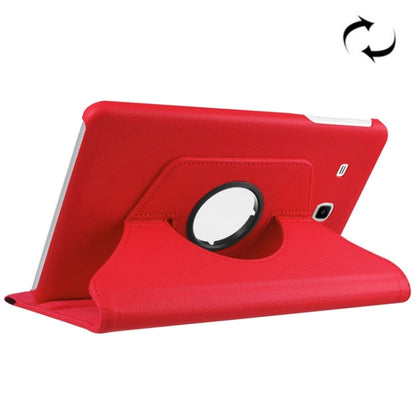 Litchi Texture Horizontal Flip Solid Color Leather Case with 360 Degrees Rotation Holder for Galaxy Tab E 9.6 / T560 / T561(Red) - Other Galaxy Tab PC by buy2fix | Online Shopping UK | buy2fix