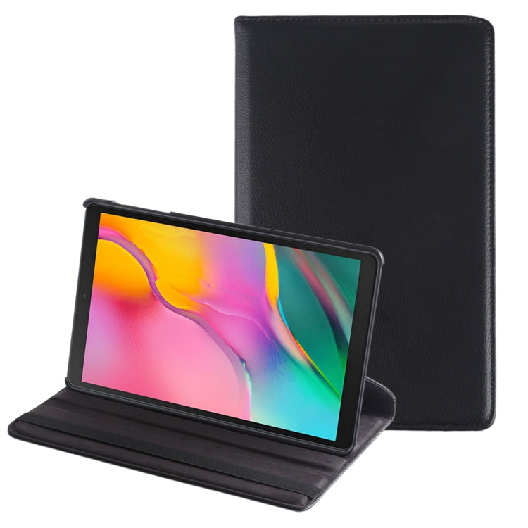 Litchi Texture Horizontal Flip 360 Degrees Rotation Leather Case for Galaxy Tab A 10.1 (2019) T510 / T515, with Holder (Black) - Tab A 10.1 (2019) T510 / T515 by buy2fix | Online Shopping UK | buy2fix