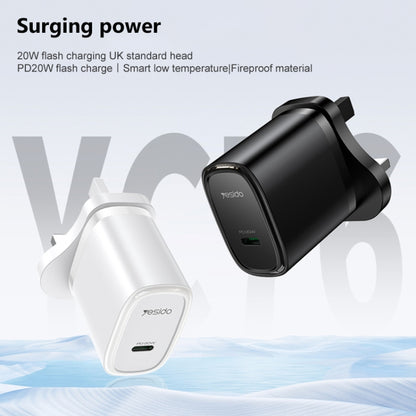 Yesido YC76 PD 20W USB-C / Type-C Single Port Quick Charger, UK Plug (White) - USB Charger by Yesido | Online Shopping UK | buy2fix