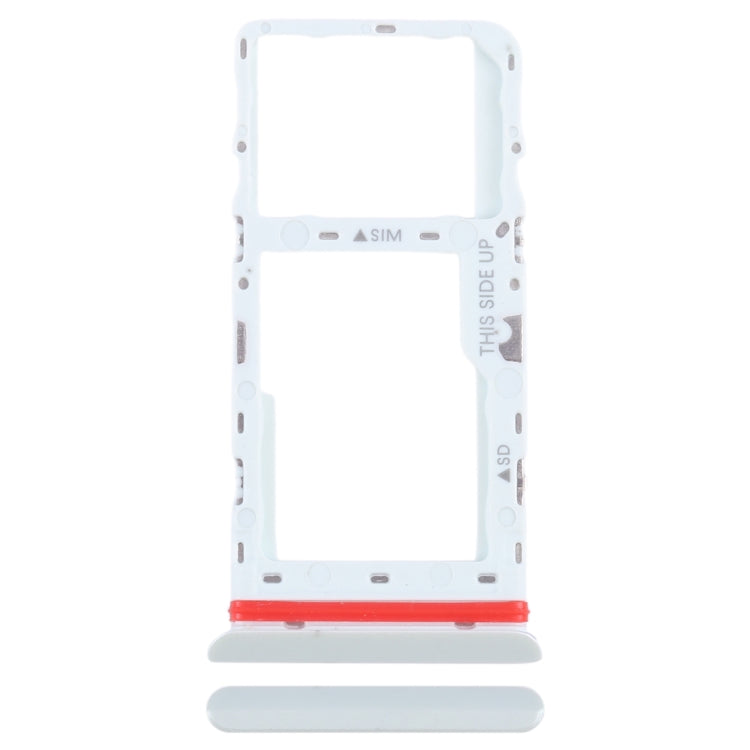 For TCL Tab 10 5G 9183G SIM Card Tray + Micro SD Card Tray (White) - For TCL by buy2fix | Online Shopping UK | buy2fix