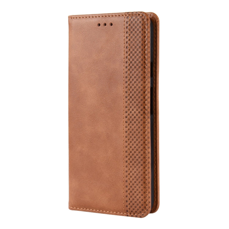 Magnetic Buckle Retro Crazy Horse Texture Horizontal Flip Leather Case for Google Pixel 3a , with Holder & Card Slots & Photo Frame(Brown) - Google Cases by buy2fix | Online Shopping UK | buy2fix