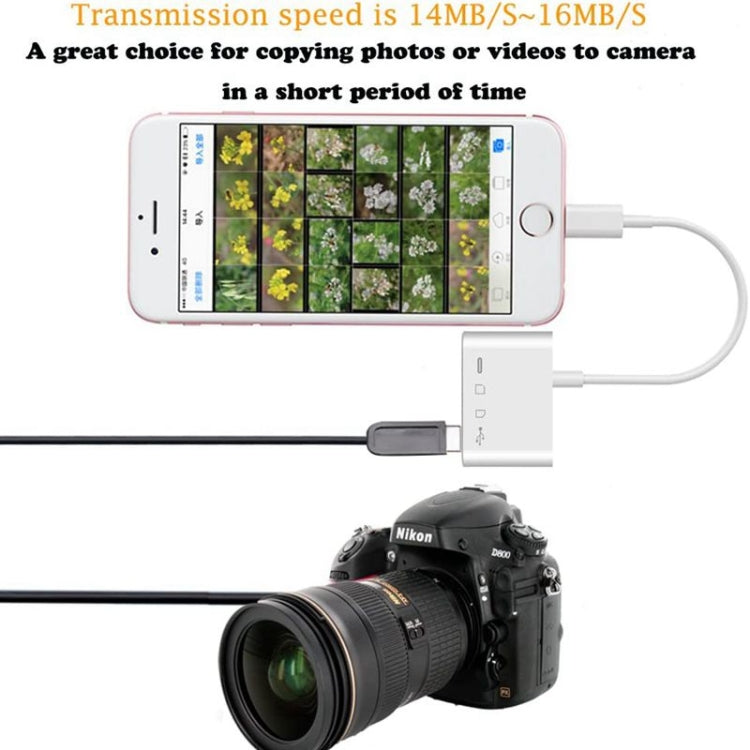 ZS-S1827 4 in 1 SD Card + TF Card + 8 Pin Charge + USB Interface to 8 Pin Interface Camera Reader Adapter, Support All iOS System - Converter & Adapter by buy2fix | Online Shopping UK | buy2fix