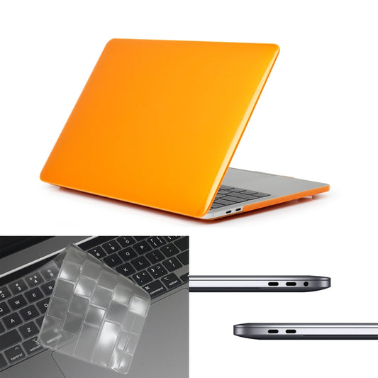 ENKAY Hat-Prince 3 in 1 For MacBook Pro 13 inch A2289 / A2251 (2020) Crystal Hard Shell Protective Case + US Version Ultra-thin TPU Keyboard Protector Cover + Anti-dust Plugs Set(Orange) - MacBook Pro Cases by ENKAY | Online Shopping UK | buy2fix