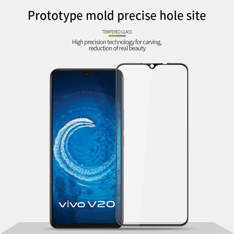 For vivo V20 PINWUYO 9H 3D Curved Full Screen Explosion-proof Tempered Glass Film(Black) - vivo Tempered Glass by PINWUYO | Online Shopping UK | buy2fix
