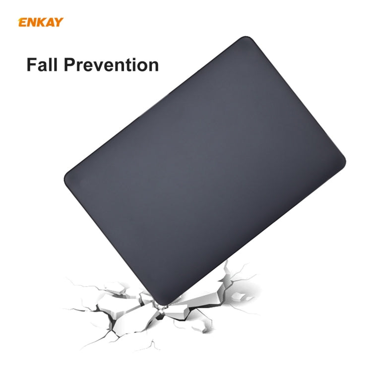 ENKAY 3 in 1 Matte Laptop Protective Case + US Version TPU Keyboard Film + Anti-dust Plugs Set for MacBook Pro 13.3 inch A1708 (without Touch Bar)(Grey) - MacBook Pro Cases by ENKAY | Online Shopping UK | buy2fix