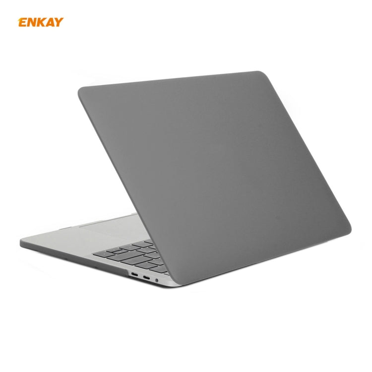 ENKAY 3 in 1 Matte Laptop Protective Case + EU Version TPU Keyboard Film + Anti-dust Plugs Set for MacBook Pro 15.4 inch A1707 & A1990 (with Touch Bar)(Grey) - MacBook Pro Cases by ENKAY | Online Shopping UK | buy2fix