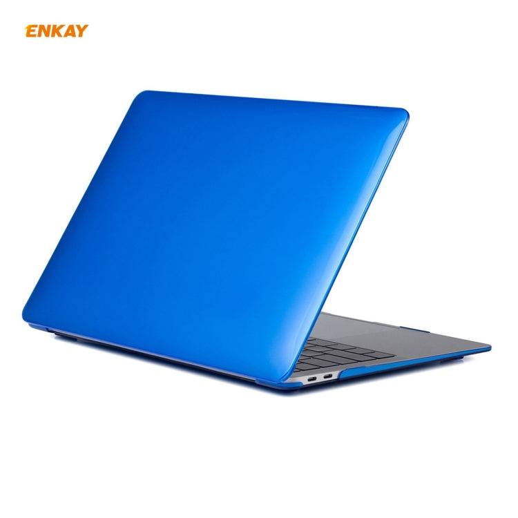 ENKAY 3 in 1 Crystal Laptop Protective Case + US Version TPU Keyboard Film + Anti-dust Plugs Set for MacBook Air 13.3 inch A1932 (2018)(Dark Blue) - MacBook Air Cases by WIWU | Online Shopping UK | buy2fix